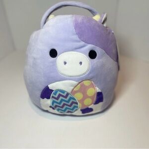 Squishmallow 11" Bubba the Cow Easter Basket Treat Pail – Like New with Tag